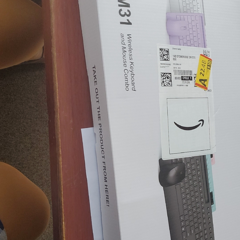 Wireless Keyboard and Mouse Combo - Black and Mint